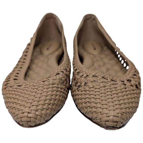 Birdies Goldfinch Woven Flats Womens Beige Slip On Shoes Leather Lined Size 8 - Picture 9 of 11